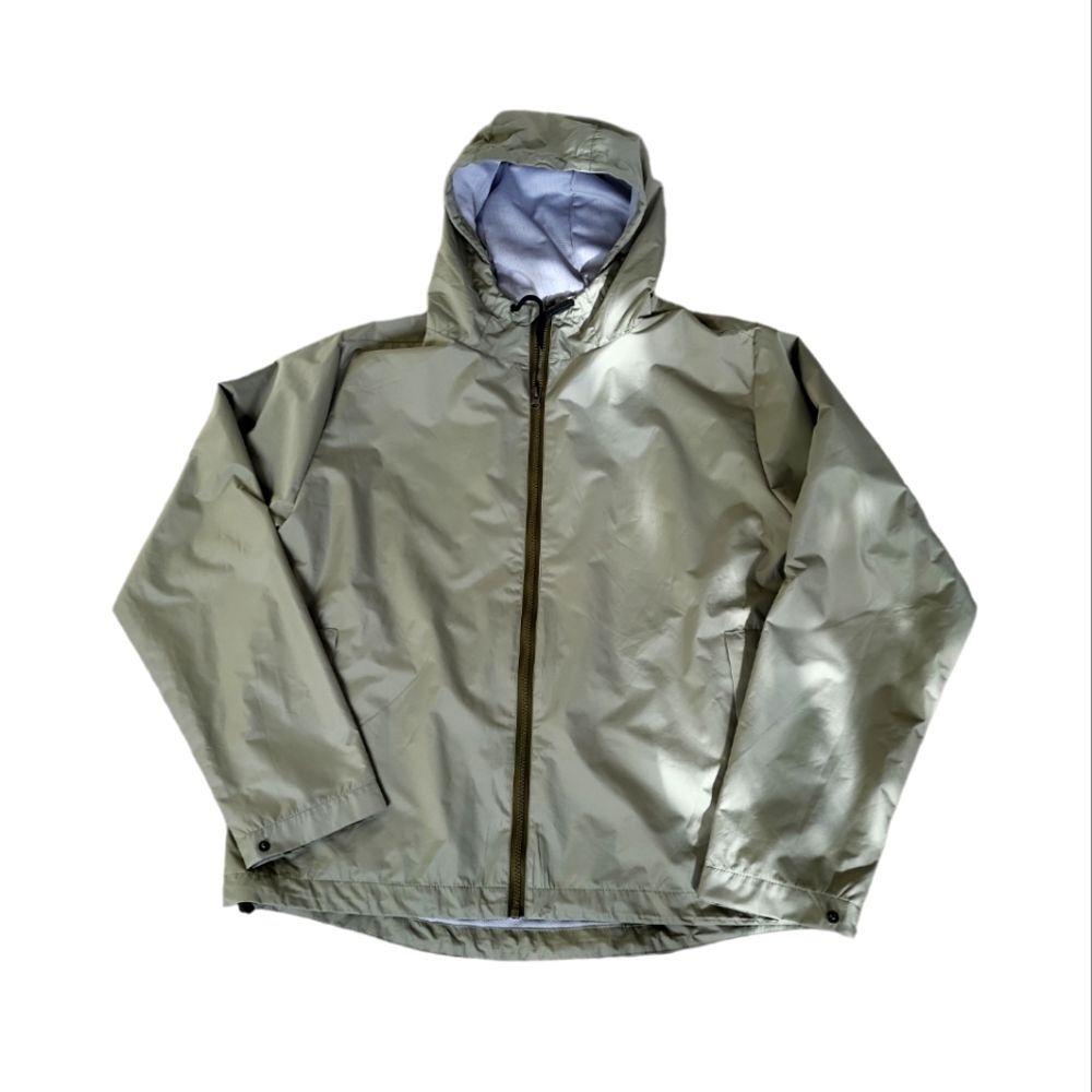 NWOT men's green wind breaker athletic sporty hooded jacket with pockets M